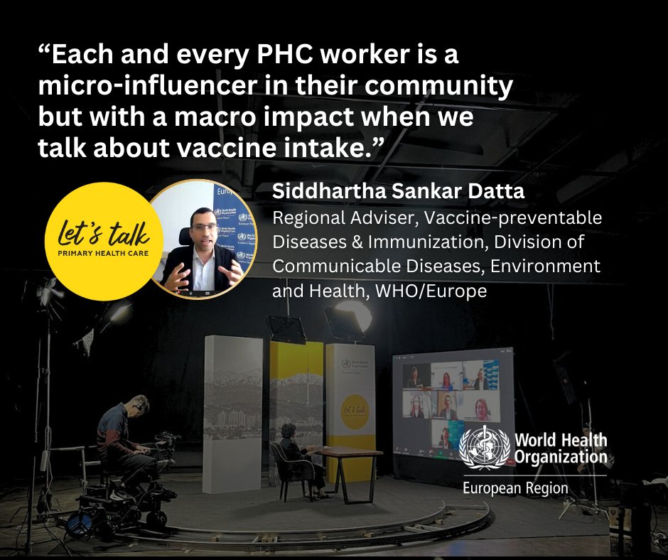 ‘Each PHC worker is a micro-influencer in their community, but w/ a macro impact on vaccine uptake,’ says @drssdatta—a sentiment echoed by all of us at #LetsTalkPHC today. #Primaryhealthcare workers are key to building public trust in #health systems.