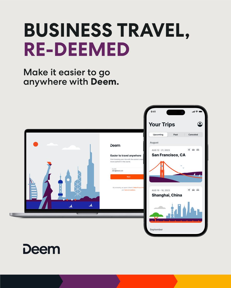 Style, substance, and a simplified approach to better Business Travel. 

That's Deem 👉 deem.com