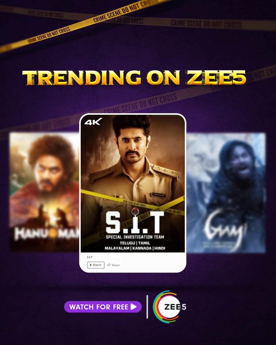 Zee5 trending lo unna S.I.T ... dummureputondi! #SIT now streaming on ZEE5 Written & Directed by VBR Produced By S Nagi Reddy & Tej Palli #SITOnZee5 #Zee5 #specialinvestigstionteam #SNRentertainements #vizagfilmfactory