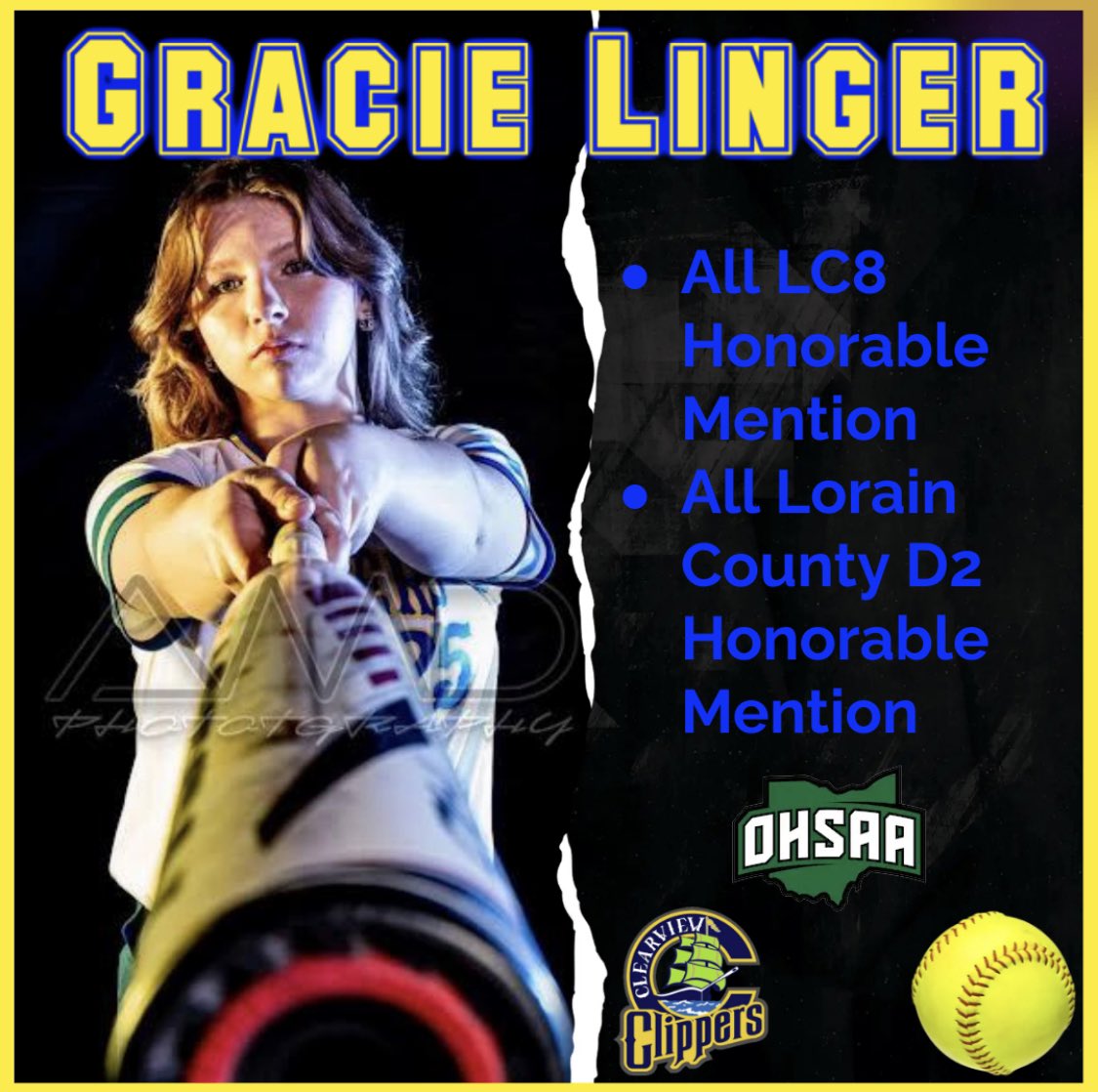 Congrats <a href="/gracie_linger/">Gracie Linger</a> 🥎💙💛
