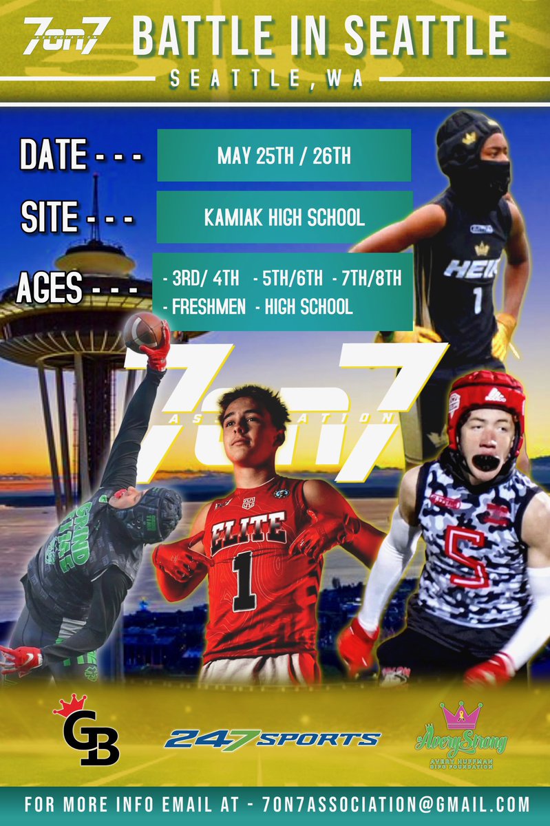 Our wonderful booster club <a href="/KamiakGridiron/">Kamiak Gridiron Club</a> and <a href="/The7on7NW/">7on7 Association</a> is collaborating on a huge event this week!  Please come out and support and grab some concessions while your at it😎 #GoKnights #TheFutureIsBright