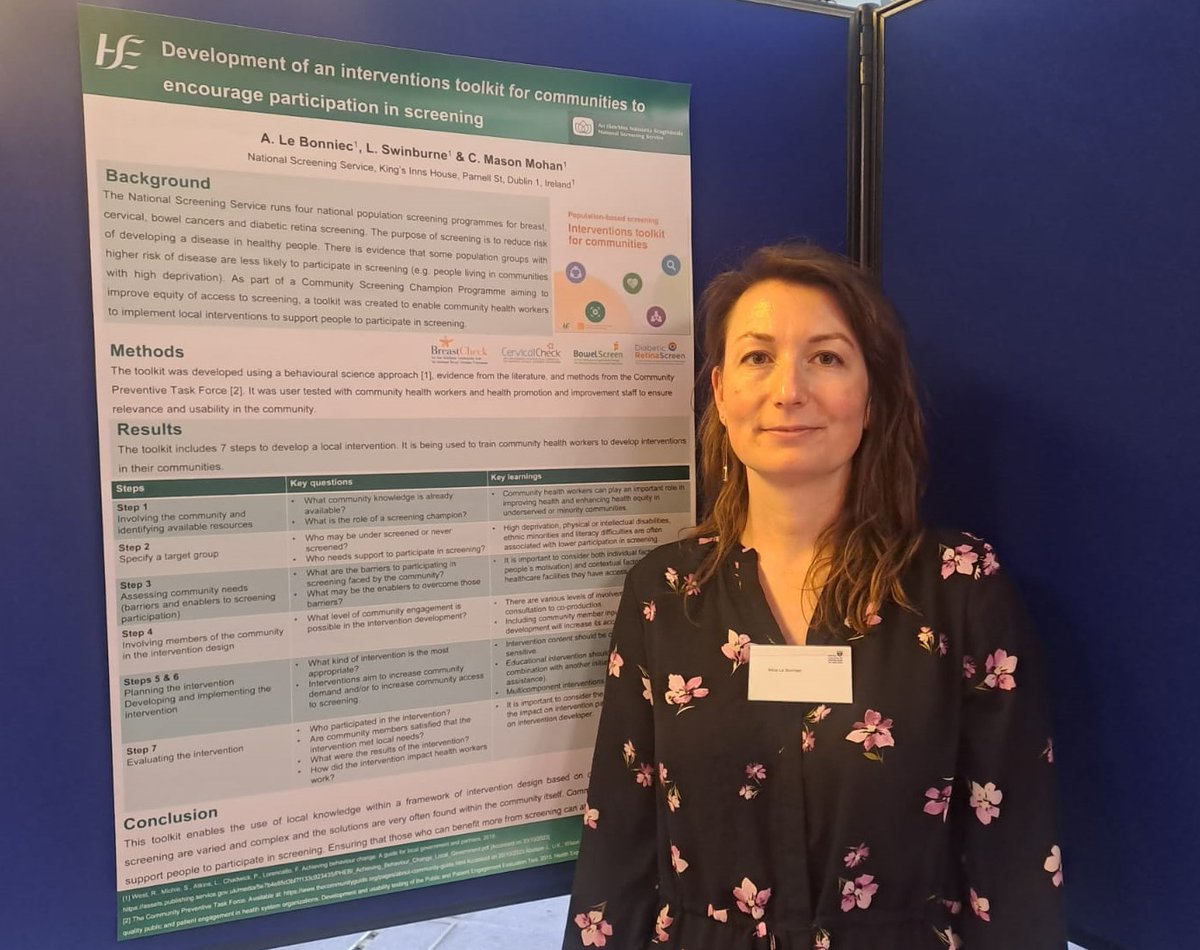 At the @RCPI_news conference this week, @AliceLeBonniec from our Public Health team presented about the development of a toolkit created to enable community health workers to implement local interventions to support people to participate in #screening. #ChooseScreening