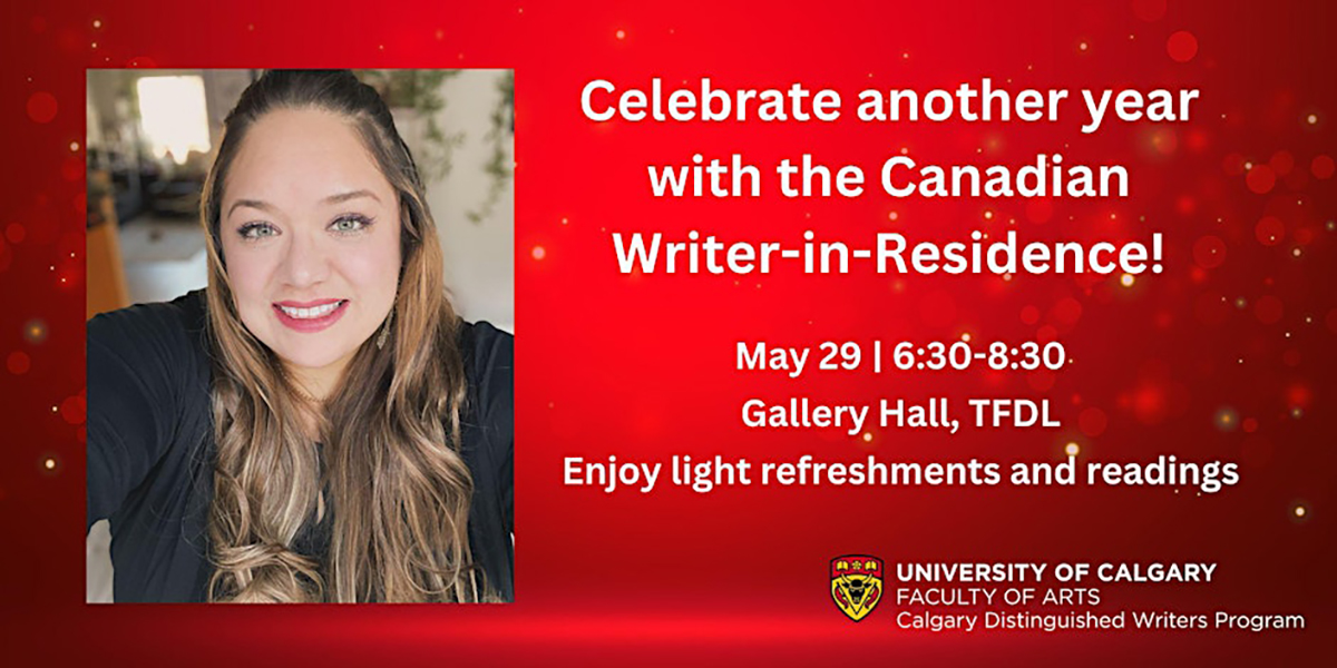 Calgary Distinguished Writers Program (@cdwp_ucalgary) on Twitter photo Join Francine Cunningham as she wraps up her time as the Canadian Writer-in-Residence. She'll read her work from the residency, alongside community members and participants from the Indigenous Writer’s Circle. May 29, 6:30pm <a href="/UCalgaryLibrary/">UCalgary Libraries and Cultural Resources</a>. Register: bit.ly/3UHOpHn Join Francine Cunningham as she wraps up her time as the Canadian Writer-in-Residence. She'll read her work from the residency, alongside community members and participants from the Indigenous Writer’s Circle. May 29, 6:30pm <a href="/UCalgaryLibrary/">UCalgary Libraries and Cultural Resources</a>. Register: bit.ly/3UHOpHn
