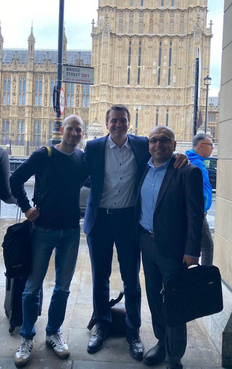 I had the immense pleasure and privilege to meet with @Magen_Inon in London (brother of the incredible @maozinon), whose parents were killed by Hamas on October 7. We met with Members of Parliament and will meet with even more to push for UK support of meaningful efforts to