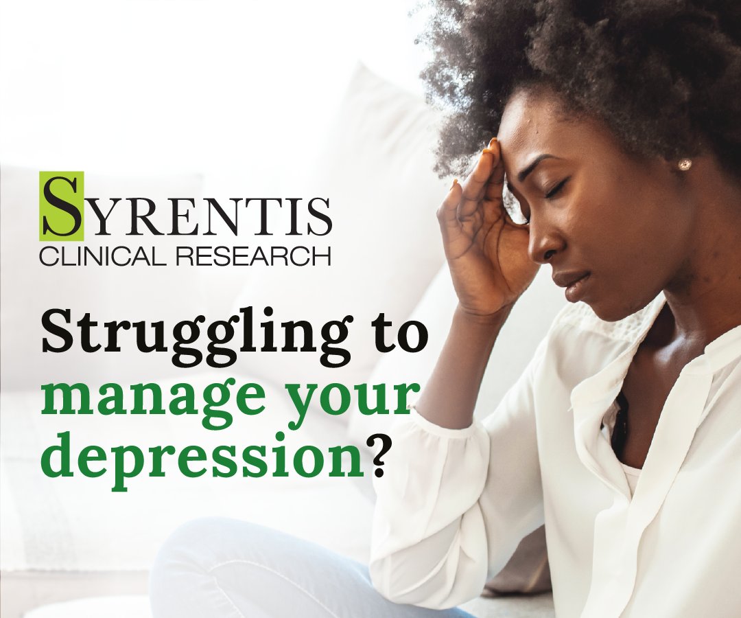We are currently testing an investigational medication for people living with MDD.  You may be eligible to participate.  Lear more.  (800) NEW-STUDY | Syrentis.com  #ClinicalTrial #MentalHealthMatters #Depression #MentalHealthAwareness #SyrentisClinicalResearch
