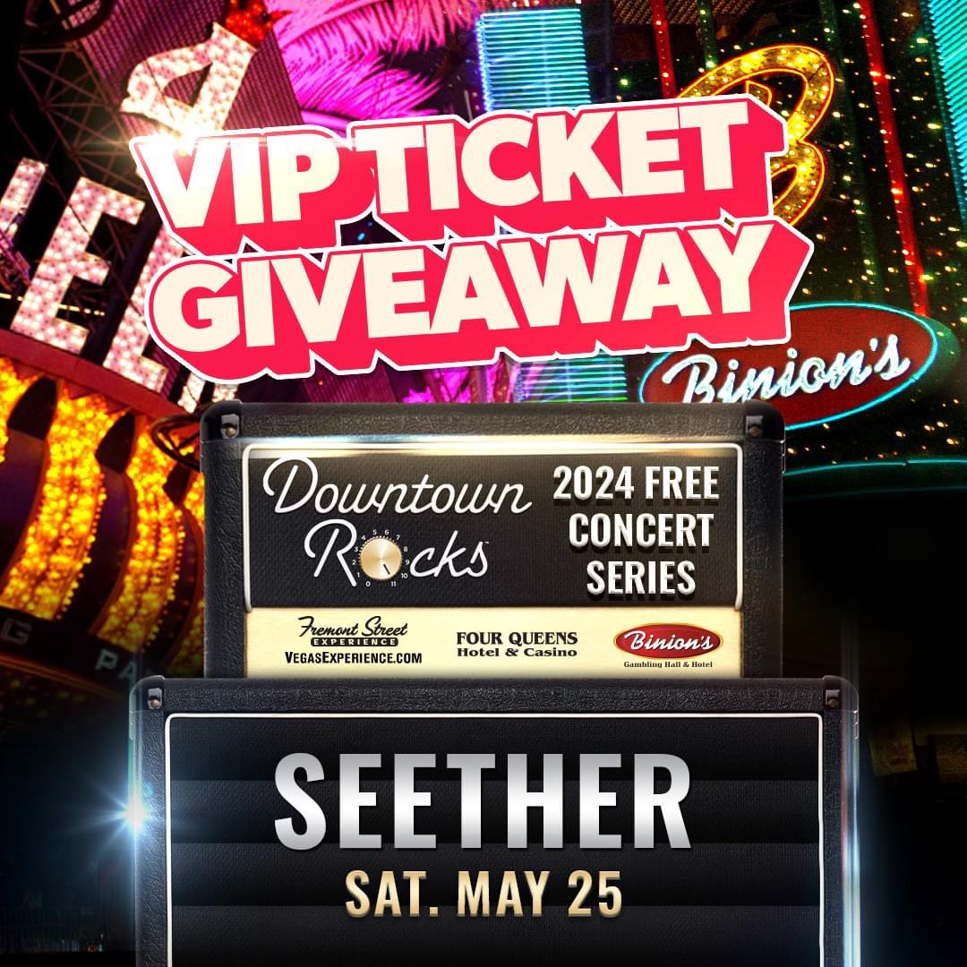 We are giving away 2 VIP passes and a $75 certificate to Whiskey Licker Up for this weekend’s DT Rocks kick off concert! Enter to win here: facebook.com/binionslv?mibe…