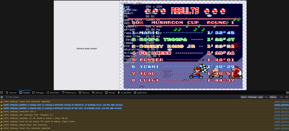 m4xwdev's tweet image. Today the first in-browser netplay session happened!