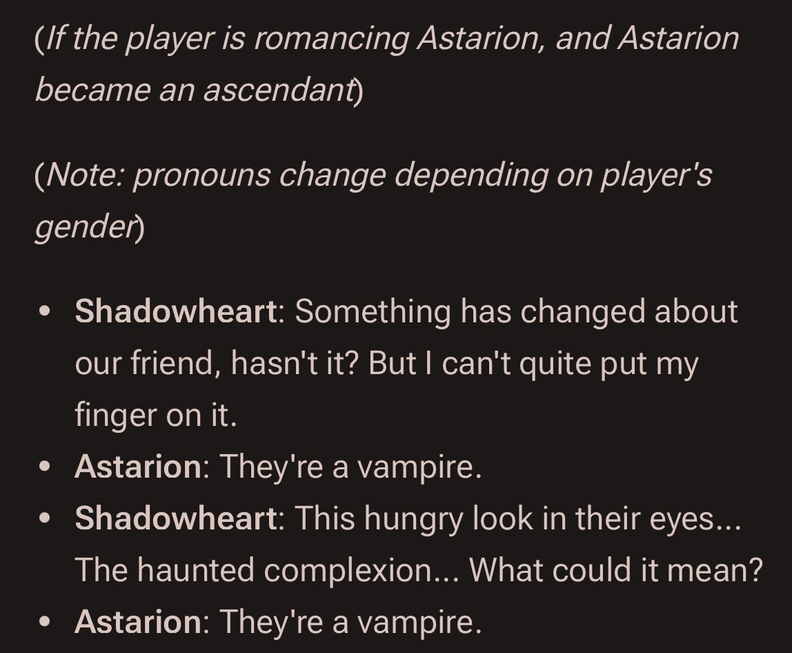 shadowheart and astarion are so funny I can’t breathe