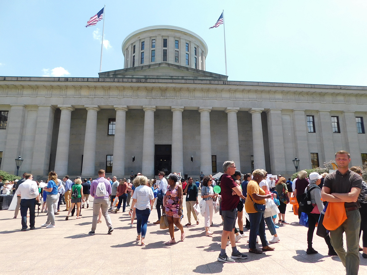 Today until 2 pm at the Ohio Statehouse -- Ohio Tourism Day. Food trucks at the corner of State and High Streets. Learn about all the fun things to visit in our great state. Meet the mascots.