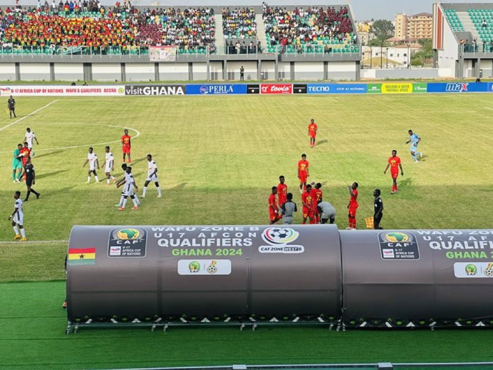Ghana leads 2-0 against Benin in their second group game at the WAFU B U-17 championship. Goals by Kagawa Mensah and Theophilus Ayamga. #JoySports
