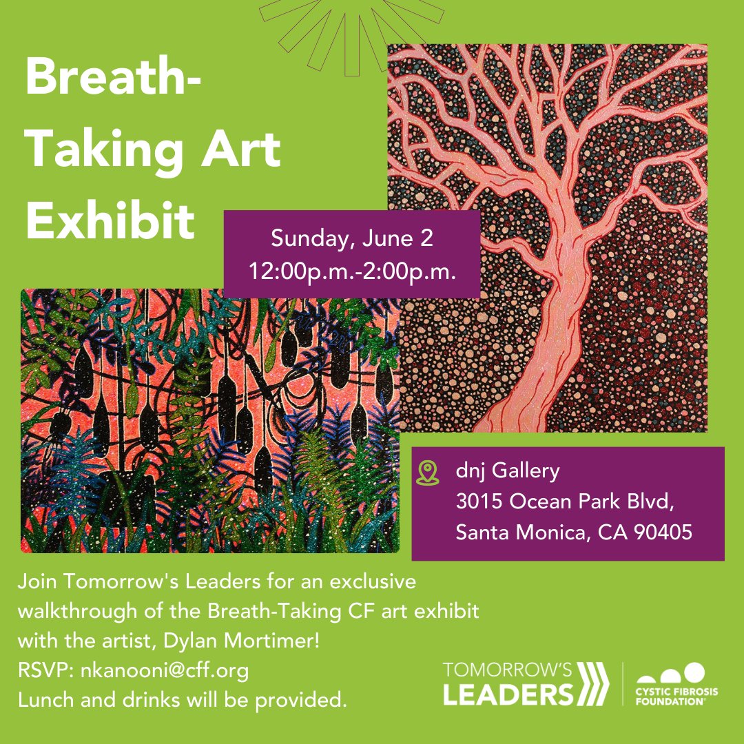 Join us for an art walkthrough with CF Artists at dnj Gallery in Santa Monica on 6/2. 🎨You will meet young professionals from LA &amp; OC, CF artists and learn what inspires them to create their art. RSVP to Natalie, nkanooni@cff.org. Lunch &amp; drinks will be provided!