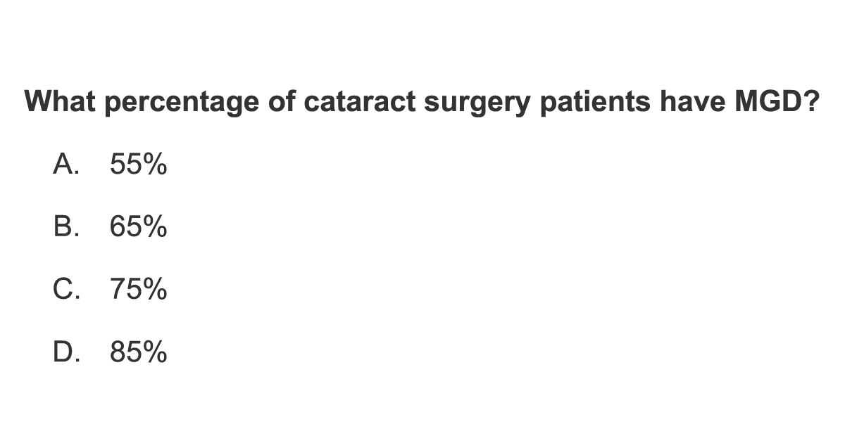 VindicoMedEd's tweet photo. Can you ace this activity? Test your knowledge of dry eye disease and meibomian gland dysfunction with this #CME or #COPE activity>>  https://t.co/xP506f5Knt @preeyakgupta @jenniferlohmd #ophthalmology #optometry https://t.co/nD7htWG1gk