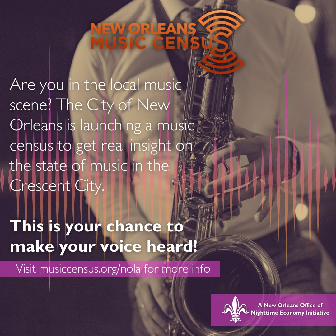 We’re halfway there! There’s only a week and a half left to make sure that your voice is heard in the New Orleans music census. Head to musiccensus.org/nola to complete the census today! #nolamusiccensus #neworleansmusiccensus #musicstudy #musiccensus #soundmusiccities