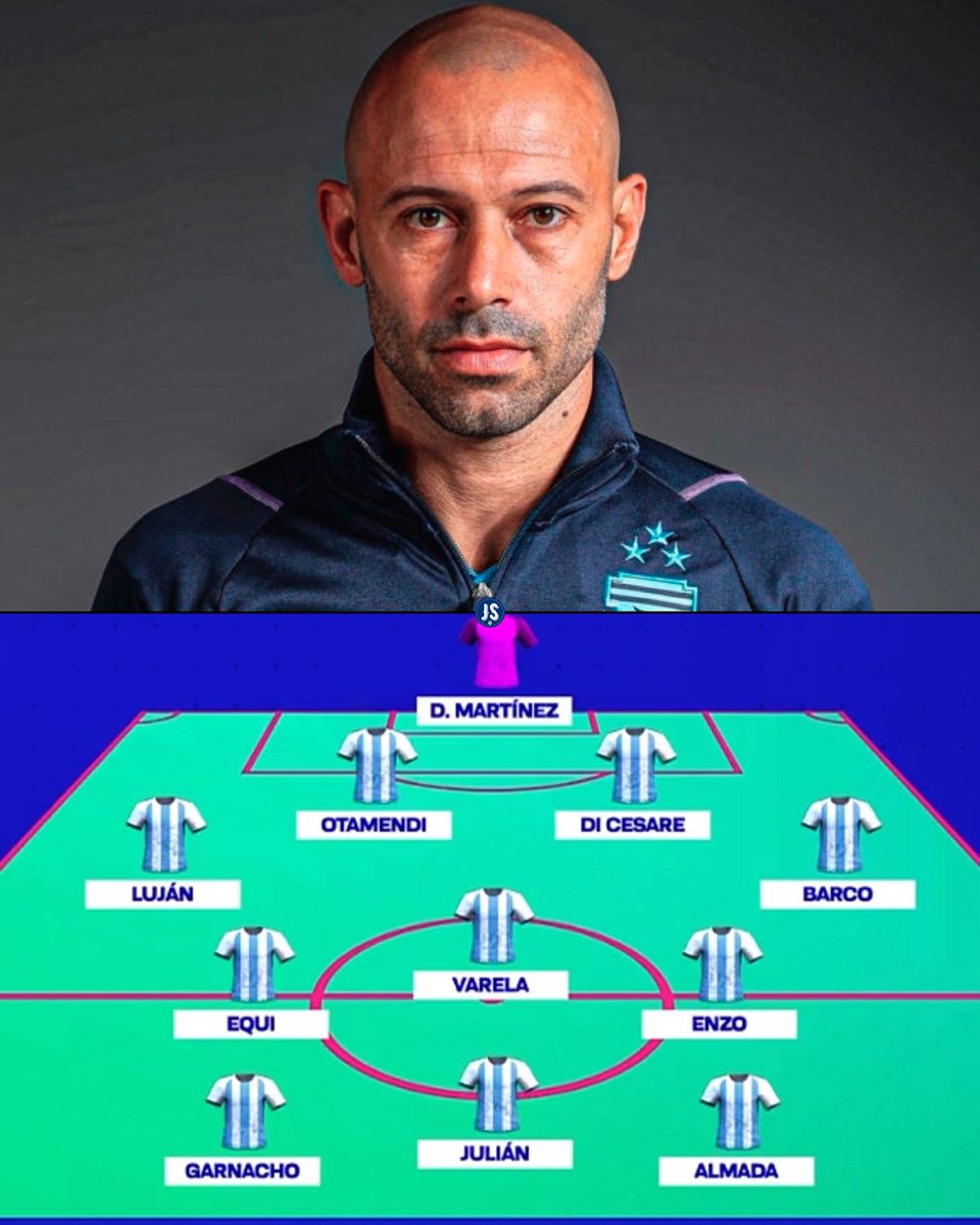 🇦🇷🪄 EL XI IDEAL DE JAVIER MASCHERANO PARA LOS JUEGOS OLÍMPICOS DE PARIS 2024.

vía @TyCSports