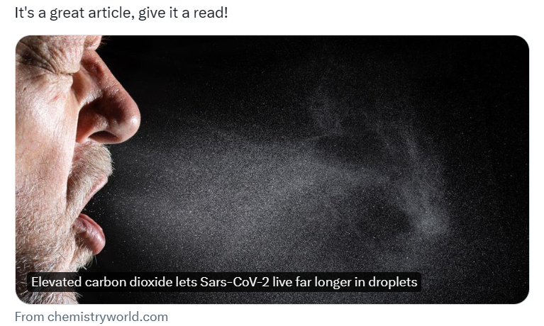 Wonderful to see these articles in @Nature and @ChemistryWorld. Serious research deserves to be widely published in respected journals. Also important to have recognised that our understanding of the behaviour of this airborne pathogen requires 'collaboration across boundaries'.