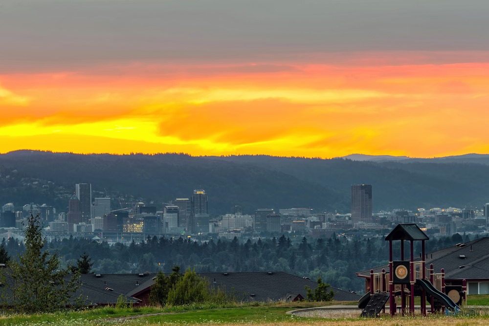Play this weekend then it's back to work. New @PDXJobs are out including @Leatherman , @MultCoLib , @Albertina_Kerr & more! ---> pdxpipeline.com/newjob #pdxjobs [Portland skyline & Altamont Park playground on Mt Scott during sunset by Thye-Wee Gn // @Shutterstock]