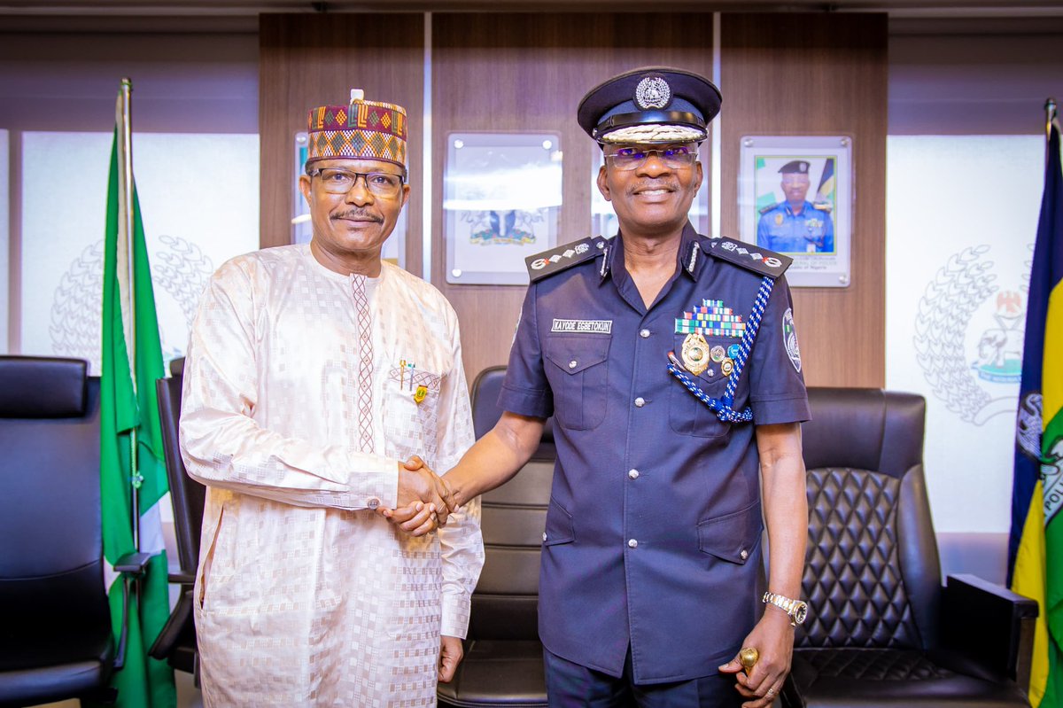 NATIONAL SECURITY IGP Kayode Egbetokun today received a courtesy call from the Technical Committee on Integrated Solution for the Enhancement of Security in Northern Nigeria, led by the Honorable Minister of Defense, who was represented by Maj. Gen. AT Jibrin (Rtd). The meeting