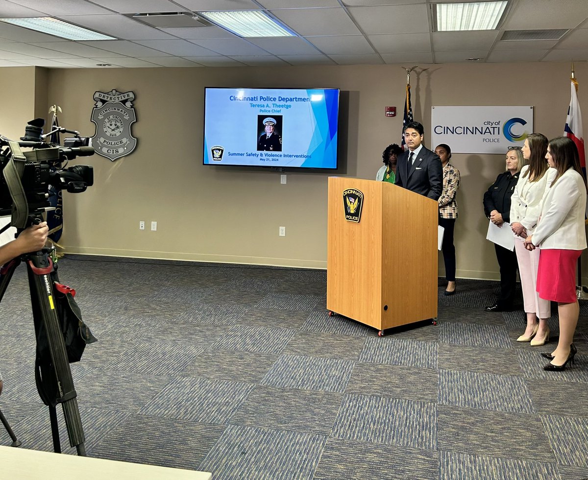 Today, I joined City leaders, the Cincinnati Police Department, and community members to discuss the City’s comprehensive strategies to prevent violence and engage youth during the Summer months.