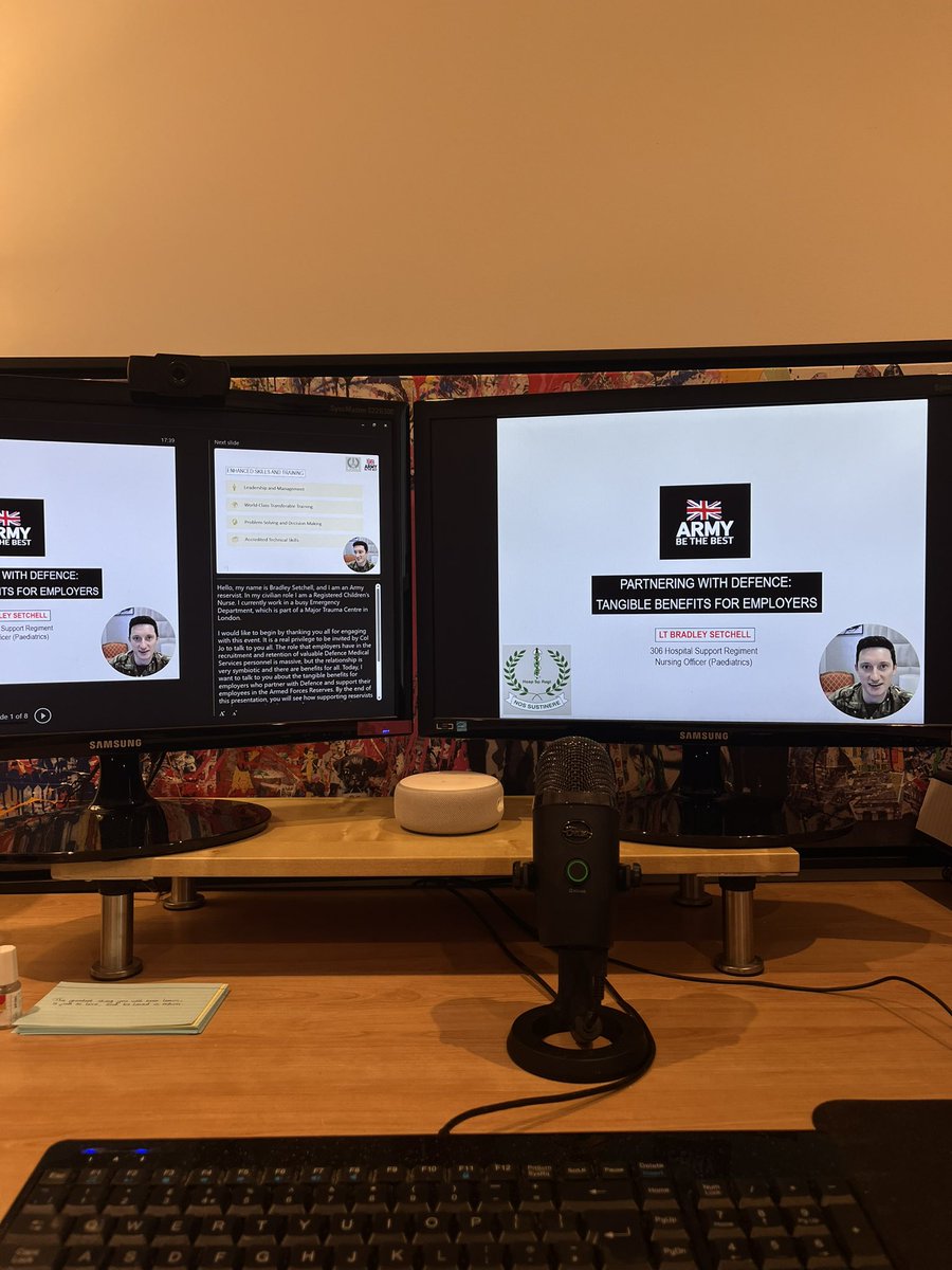 Today I am creating a presentation to outline the benefits to employers who support their employees with armed forces reserves service. Enhanced skills, improved performance, employer recognition, strategic advantages, and valuable resources are a few from my exhaustive list.