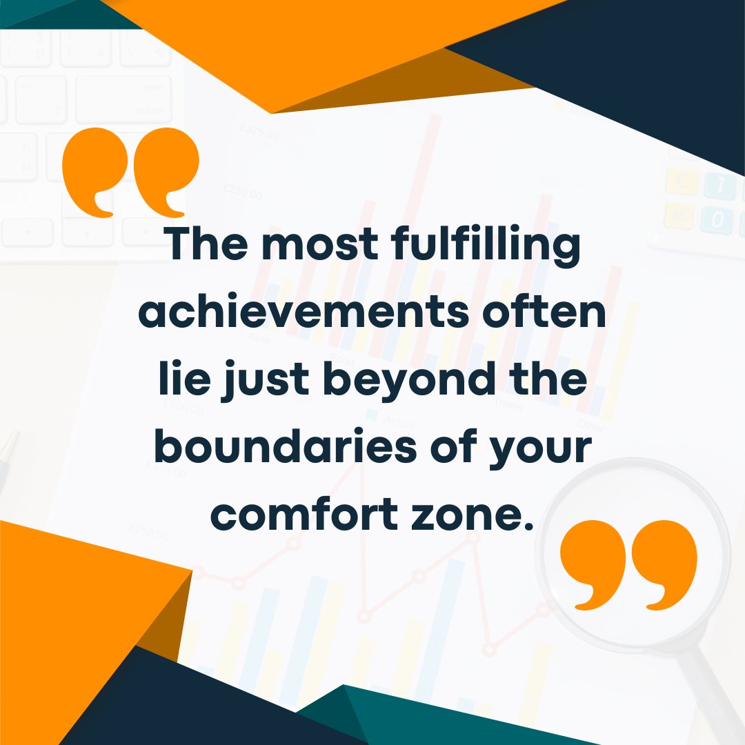 🌟 'The most fulfilling achievements often lie just beyond the boundaries of your comfort zone.' These words inspire us to push past our limits and embrace new challenges for greater rewards. #GrowthMindset #StepOutOfYourComfortZone #ChallengeYourself #MotivationMonday #DreamBig