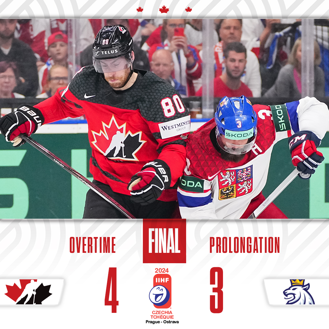 GAME OVER! Perfect in the prelims. 🇨🇦🇨🇿 MATCH FINI! Ronde préliminaire parfaite. 🇨🇦🇨🇿 📊 hc.hockey/MWCStats052124 📊 hc.hockey/CMMStats052124 #MensWorlds | #MondialMasculin