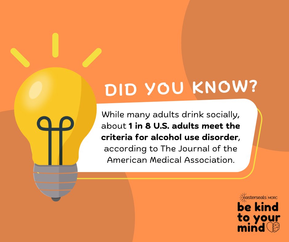 Did you know? While many adults drink socially, about 1 in 8 U.S. adults meet the criteria for alcohol use disorder, according to The Journal of the American Medical Association. For resources and support, please visit bit.ly/44Kstjh #mentalhealth