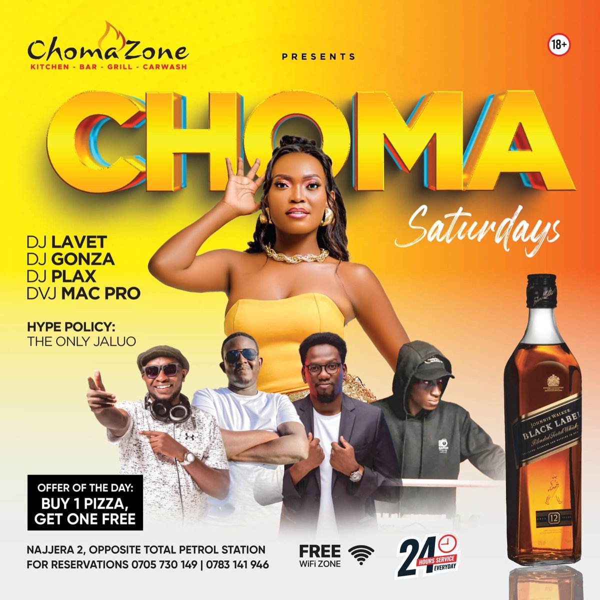 Early Reservations are advised. See you this weekend @ChomaZone2 #chomasaturdays with @DjLavetOfficial @dj_plax @theonlyjaluo @djgonza