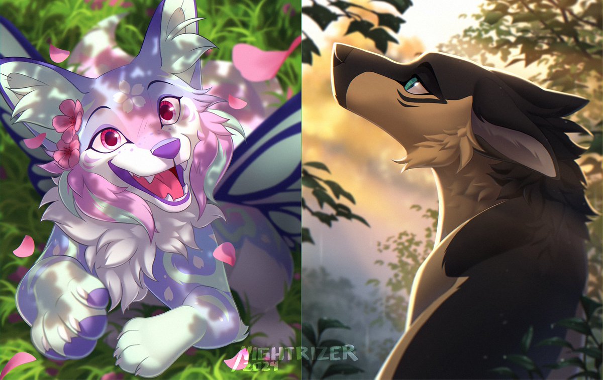 Portraits for @/rainborne &amp; @/Comet_117 🌸🌦️