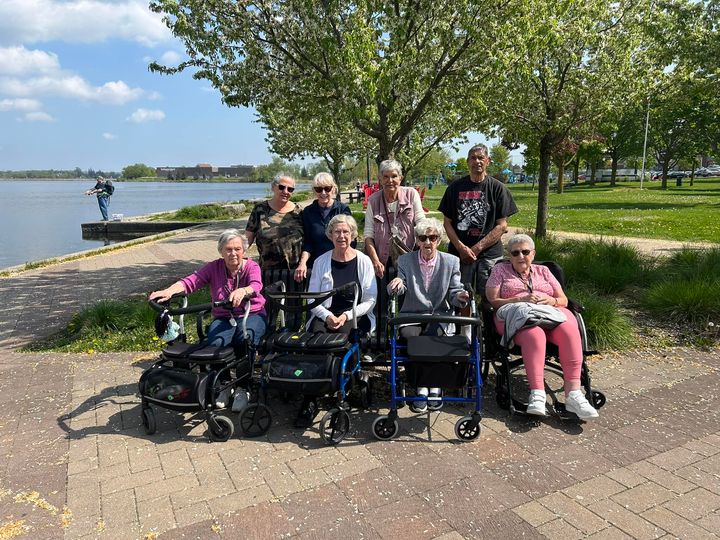 Memory Care Bus Outing to Port Perry! Residents enjoyed sitting by the water and the sunshine this week as well as sing alongs on the bus. #AllSeniorsCare #SeniorLiving #ActiveSeniors