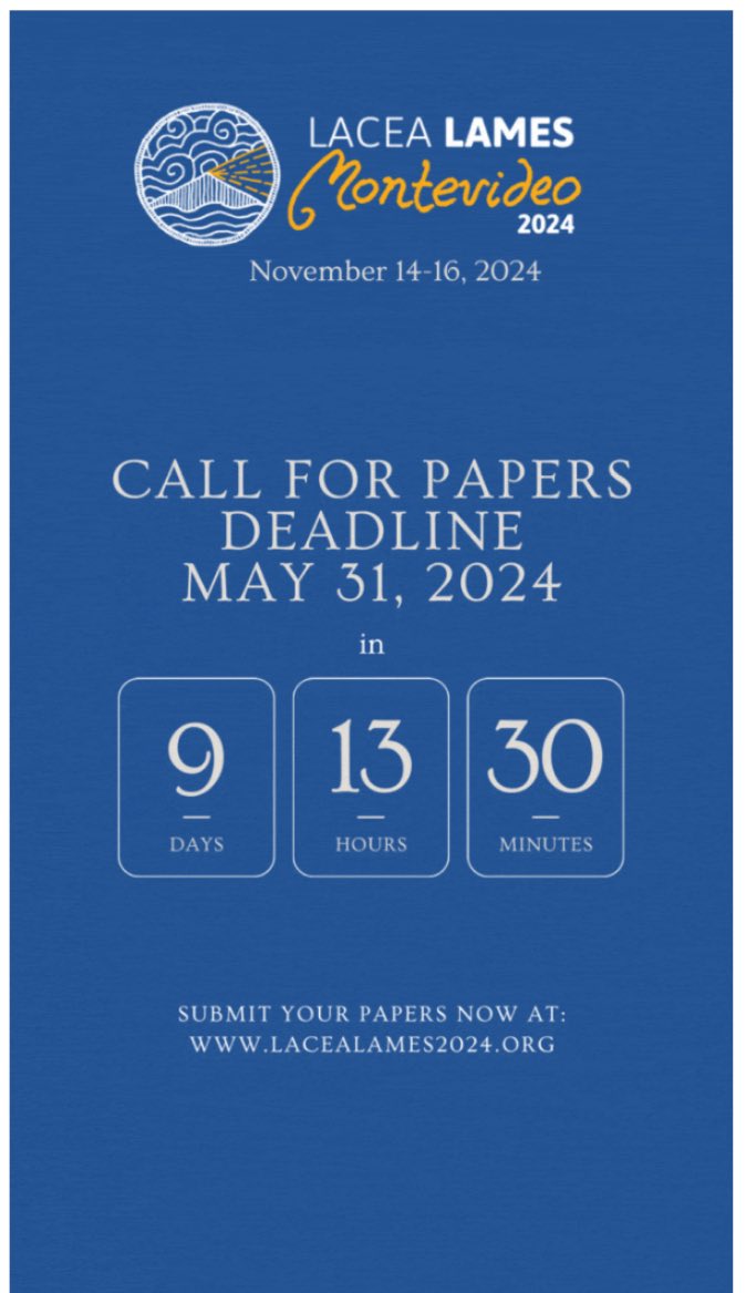 Send your papers to <a href="/voxlacea/">Vox.LACEA</a> <a href="/econometricsoc/">The Econometric Society</a> LatAm in Montevideo, Uruguay in November lacealames2024.org