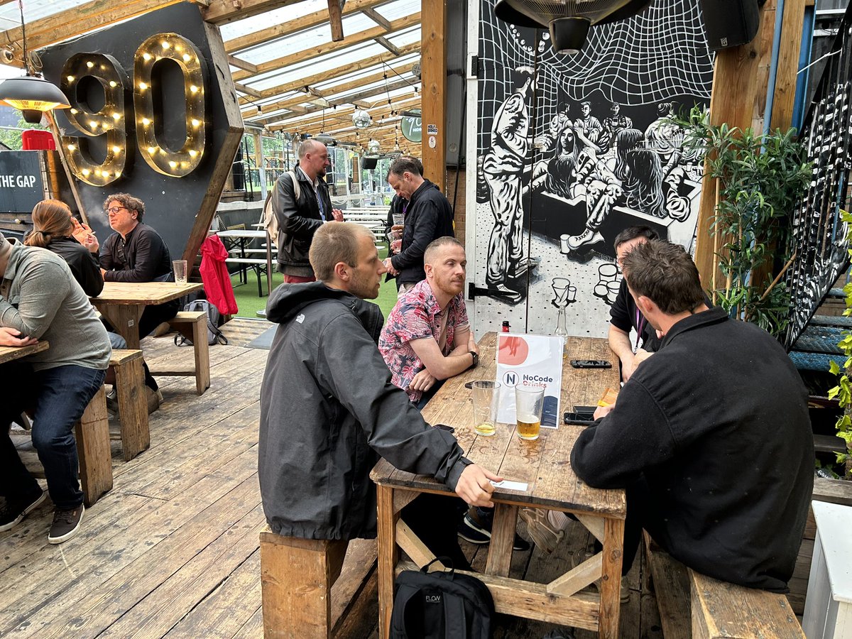pierreSN's tweet image. We&apos;re on @NoCodeUK After-Party by @nocodedrinks 

Find is in the back. We&apos;ve taken over the terrace.
#NoCodeUK #NoCodeDrinks