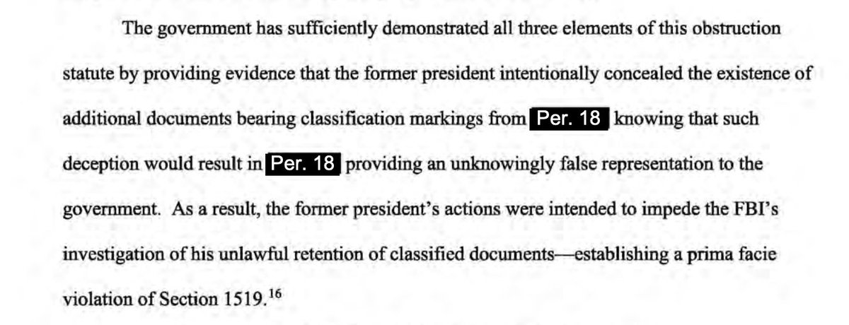 Judge HOWELL also found last year that prosecutors provided sufficient evidence that Trump sought to hide classified documents from prosceutors. It was part of her ruling granting crime-fraud exception to attorney-client privilege. storage.courtlistener.com/recap/gov.usco…