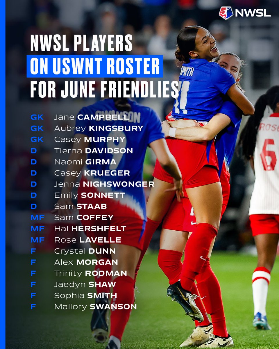 18/23 players on the USWNT June friendlies roster play here 🔥 👀

Who do you want to see get called up next? 👇
