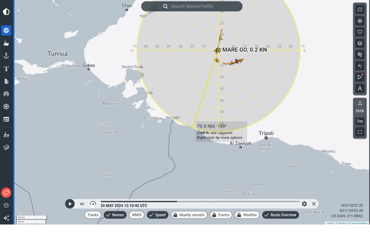 21.05.2024 #SeaEye4 procede per il posto assegnato di Ravenna con 52 siriani soccorsi ieri sera alle 18.30 UTC su chiamata da #MareGo che li aveva avvistati alle 12.10 UTC circa a circa 71 nm dalla costa libica. l'altra barca segnalata da A.P. invece è stata soccorsa dalla CG lib