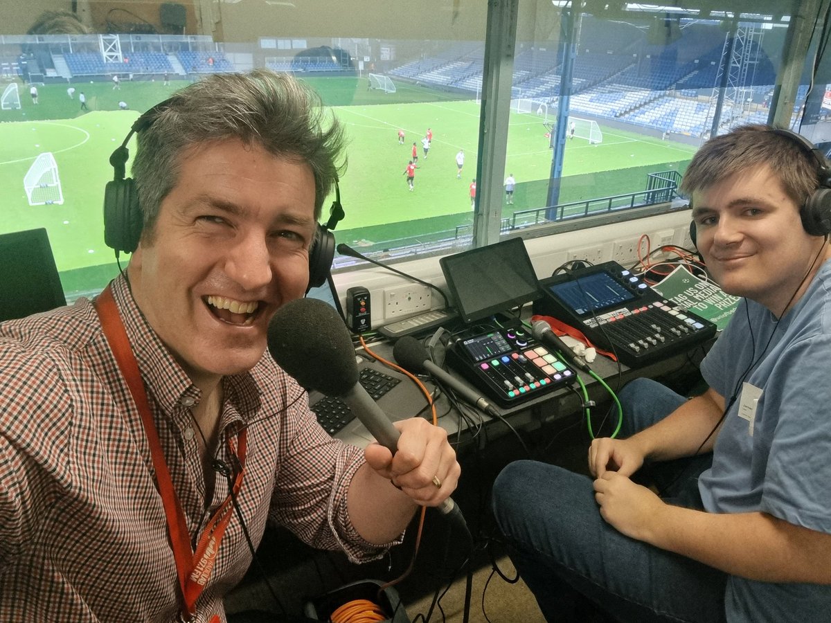 I enjoyed myself today at @LutonTown making some live radio for @RadioLaB971fm as part of the @uniofbeds day there today. @Jamesboyall55 did a fantastic job - he was there from 9am! #communityradio #football #careerpowerededucation
