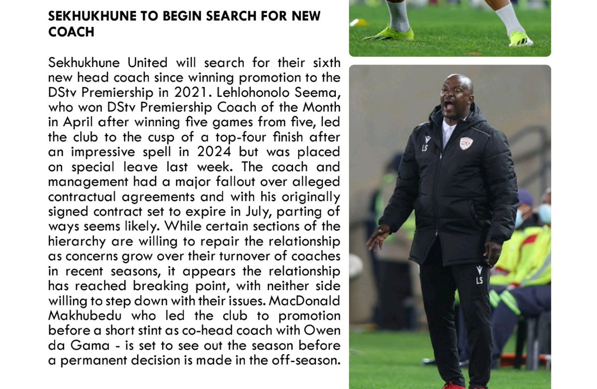 Sekhukhune to begin search for new Coach. Article by : idiski times ⏲️