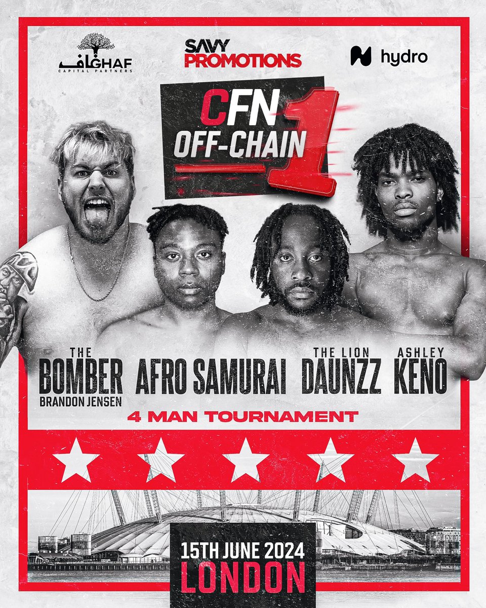 FOUR MAN TOURNAMENT! 🔥 The first ever #CFN Tournament will take place at  #CFNLondon. Brandon Jensen, Afro SamuraiT, Daunzz and Ashley Keno will be  looking to make history as the first CFN