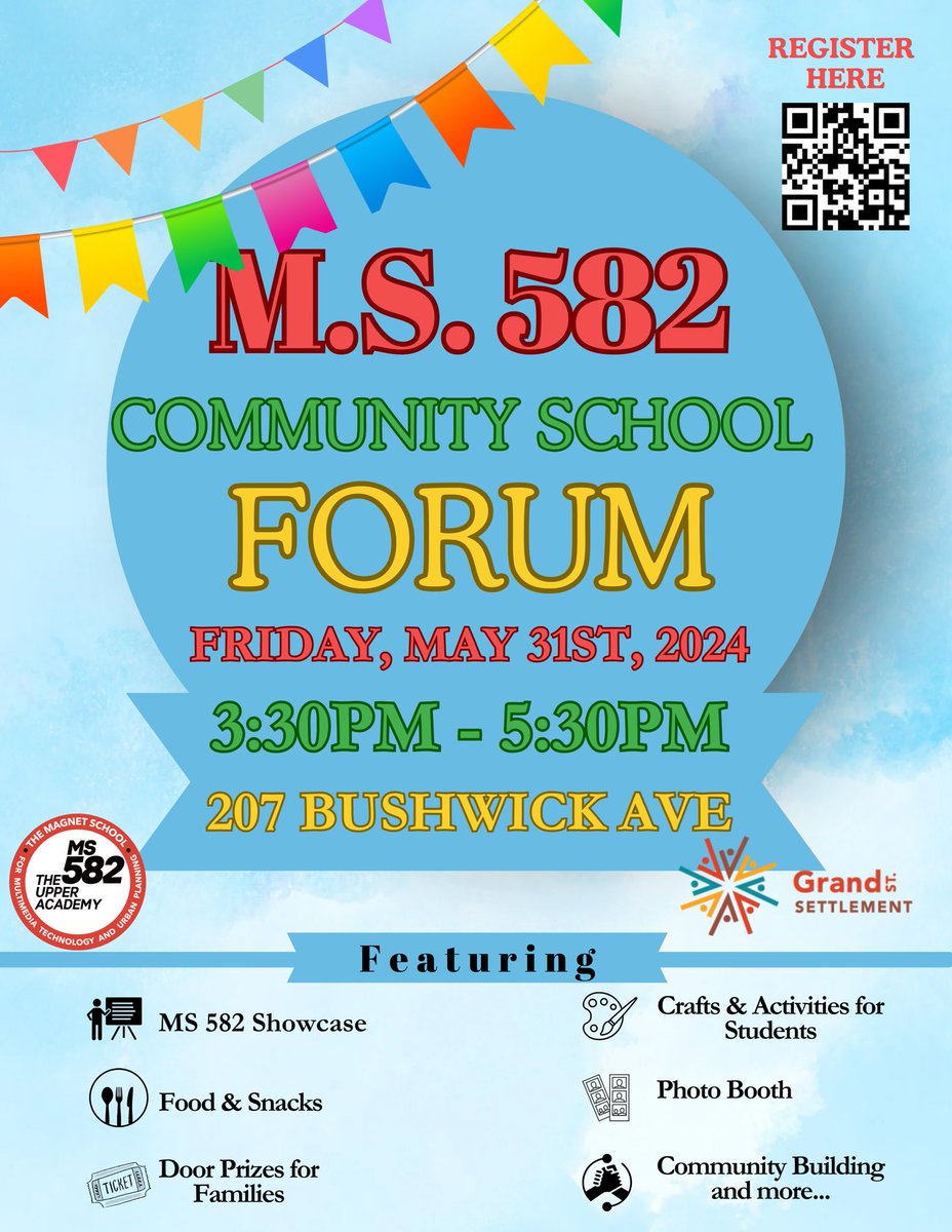 🚨 Just TWO WEEKS AWAY! 🚨

Join us for our annual Community School Forum on Friday, May 31st, from 3:30-5:30 PM. 
This is your chance to connect with our school community, share your feedback on the past school year, and help shape the 24-25 school year!

forms.gle/kf5rjSq4FER86h…