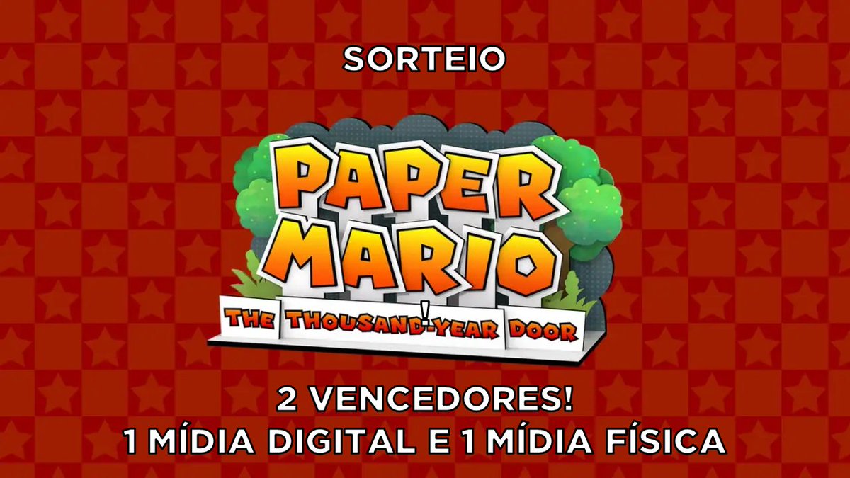 Coelho no Japão 🇯🇵🇧🇷👾⛩- NintendoBarato.com.br (@rodrigocoelhoc) on Twitter photo 🎁 SORTEIO - PAPER MARIO: THE THOUSAND-YEAR DOOR
Amigos, mais um sorteio para participar e dessa vez vai ser mais lendário ainda! Porque vão ser 2 prêmios, ou seja 2 vencedores!
Graças a <a href="/nuuvem/">Nuuvem.com</a> 1 dos ganhadores terá a mídia digital do Paper Mario, e graças a <a href="/TkFortini/">TK Fortini Games</a> o outro 🎁 SORTEIO - PAPER MARIO: THE THOUSAND-YEAR DOOR
Amigos, mais um sorteio para participar e dessa vez vai ser mais lendário ainda! Porque vão ser 2 prêmios, ou seja 2 vencedores!
Graças a <a href="/nuuvem/">Nuuvem.com</a> 1 dos ganhadores terá a mídia digital do Paper Mario, e graças a <a href="/TkFortini/">TK Fortini Games</a> o outro