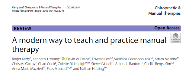 'A modern way to teach and practice manual therapy' OUT NOW! Open Access, ready to view, download, cite. link.springer.com/article/10.118…