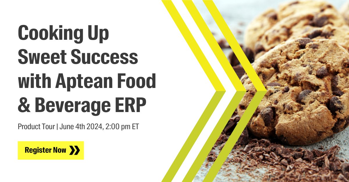 Got a sweet tooth for success? Sign up for our forthcoming product tour and discover how to help your company navigate the challenges of the snack, bakery and confectionary industries with Aptean's Food & Beverage ERP solution: brnw.ch/21wJZNR #FoodManufacturing #Software