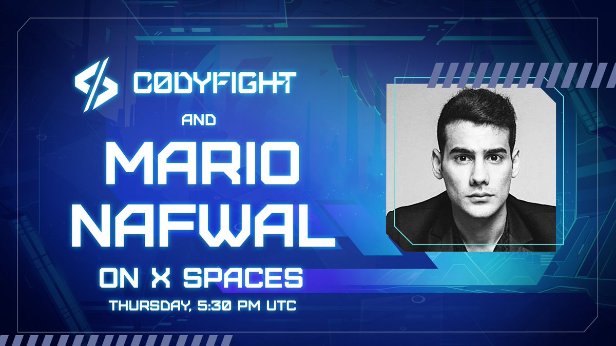 🚨 Only Once: Codyfight & Mario Nawfal Reveal All Let's get real. What's been happening? What's next? No hype, no fluff. This is the event with @MarioNawfal that everyone needs to hear about. 🗓️ May 23, 5:30 UTC 👇 Find the space link under this post before the event.