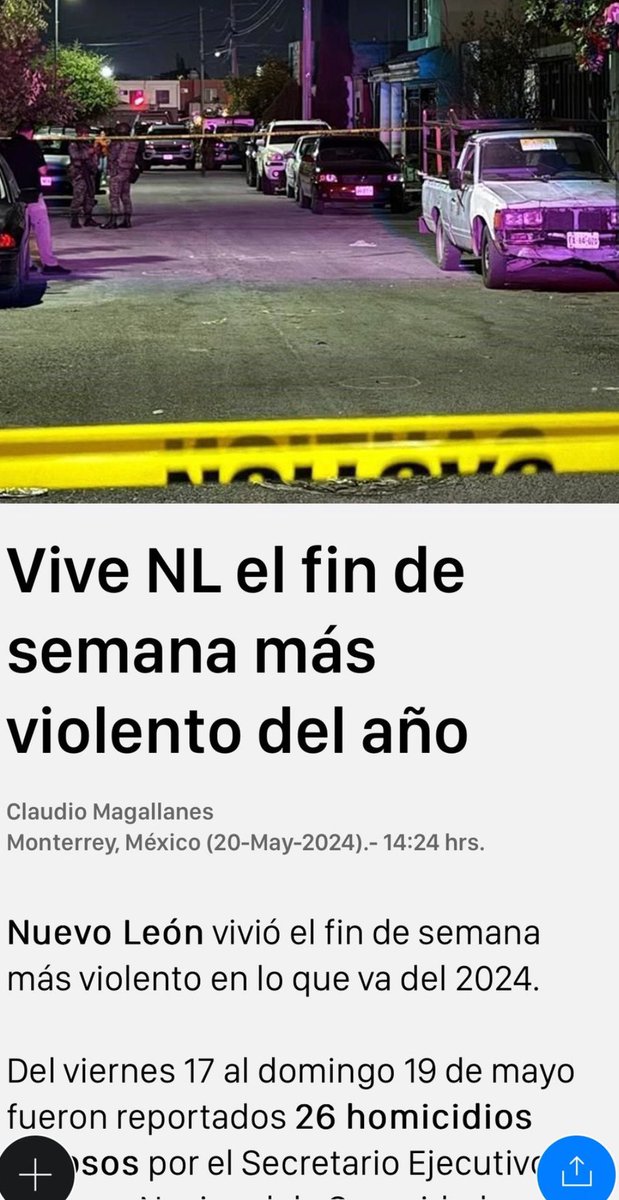 Nuevo León es mucho más que San Pedro (donde vives tú junto con tu esposa Mariana Rodríguez). La mayor parte de Nuevo León NO ESTÁ ASÍ, allá lejos de tu mundito, pasa esto. 26 homicidios se registraron el pasado fin de semana, que ha sido catalogado como el más violento del año.