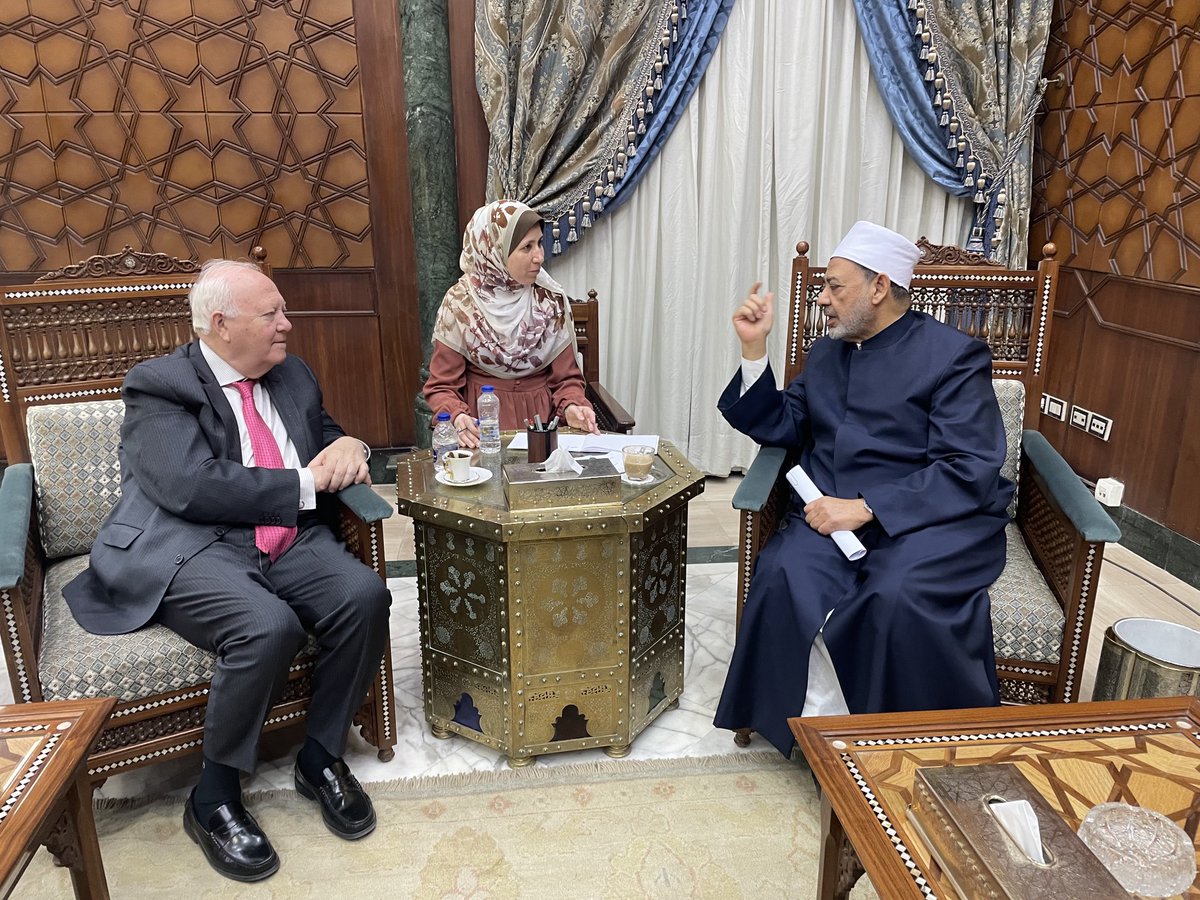 The High Representative UNAOC ⁦@MiguelMoratinos⁩ had audience w His Eminence, Grand Imam of Al-Azhar Sheikh Ahmed El Tayeb ⁦⁦@alimamaltayeb⁩ ⁦@AlAzhar⁩. They exchanged views on pathways to achieving peace, human fraternity & dignity for all #Cairo #AlAzhar
