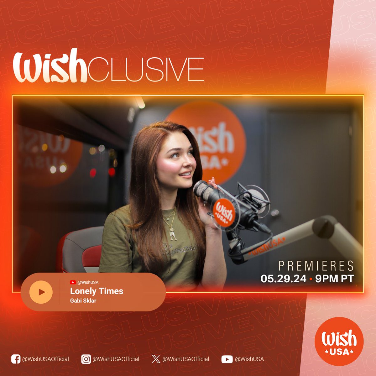 Feeling alone in a crowd? Don't miss Gabi Sklar's heartfelt performance of 'Lonely Times'! 💔✨ To watch the full Wishclusive premiere, visit our YouTube channel at YouTube.com/@WishUSA #WishBus #GabiSklar #LonelyTimes #Wishclusive #LiveMusic #NewMusic #MusicPremiere #Tunes