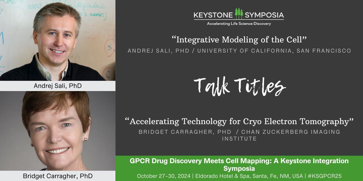 @salilab_ucsf and @bcarra2 highlight a star-studded lineup of speakers for the conference on GPCRs. Time to register for this fall's meeting in Santa Fe, NM, USA at hubs.la/Q02q-FQl0 #biologyconferences #GPCRs #GPCRSignaling #GPCRfunction #drugdiscovery #drugdevelopment