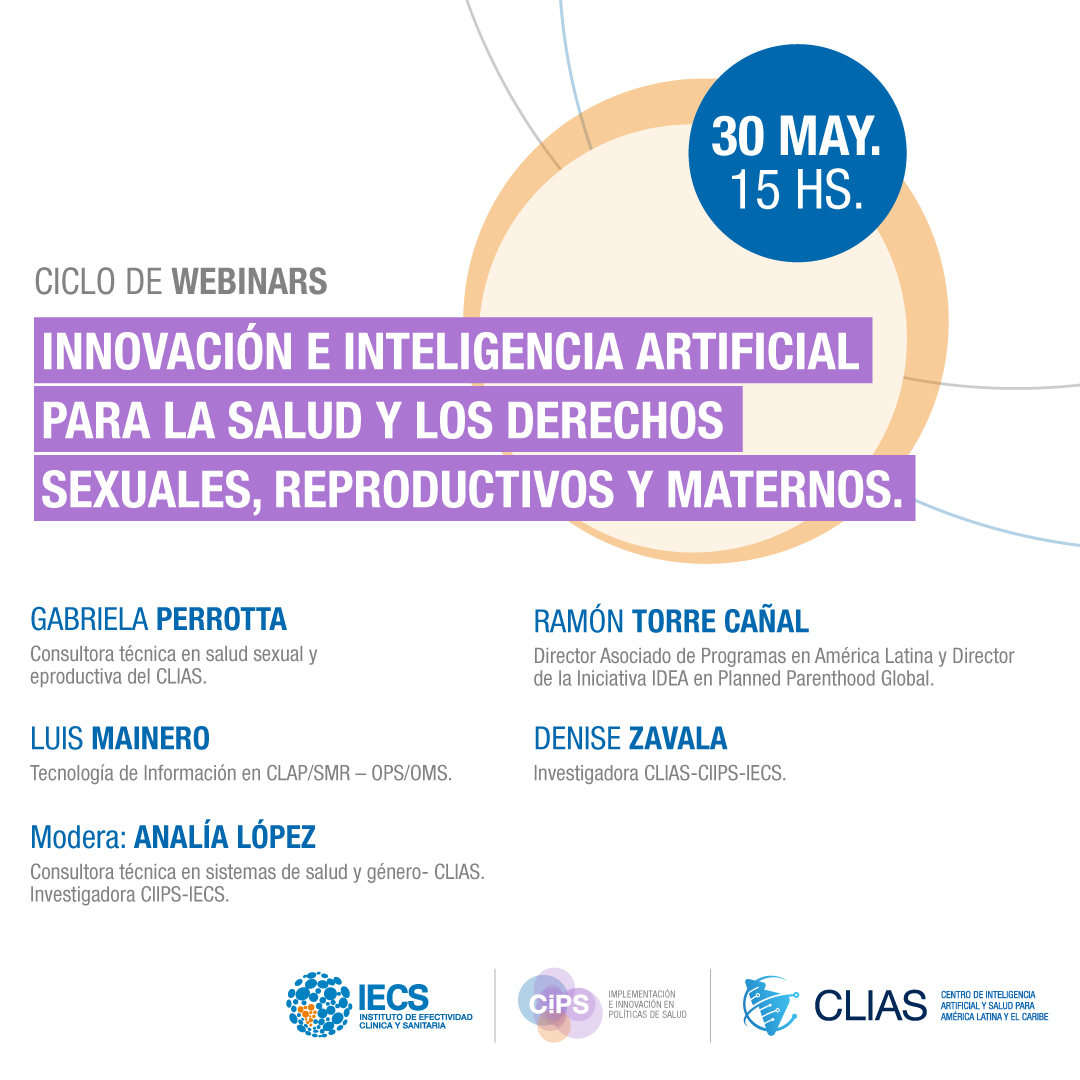 🚀¡Nuevo Webinar!

Seguimos explorando cómo las innovaciones tecnológicas, la información y la inteligencia artificial están mejorando el ejercicio de los derechos en salud sexual, reproductiva y materna en la región.

¡Te esperamos!

💻Inscribite zoom.us/webinar/regist…