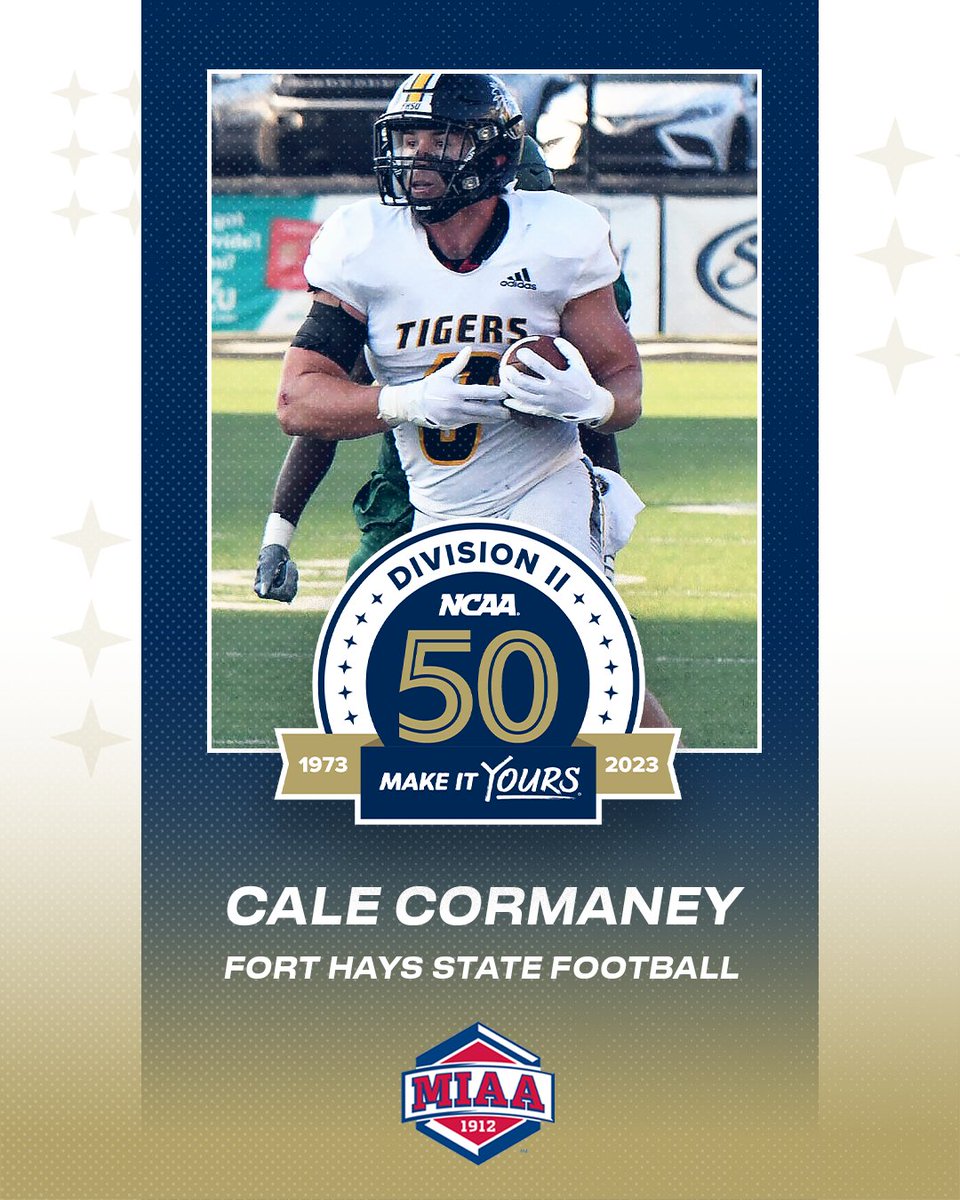 𝑪𝑶𝑵𝑮𝑹𝑨𝑻𝑼𝑳𝑨𝑻𝑰𝑶𝑵𝑺 to Central Missouri's Arley Anderson and Fort Hays State's Cale Cormaney on being selected as the MIAA's recipients of the @NCAADII 50th Anniversary Scholarship 🎉⤵️ 📰 bit.ly/4dSd6d0 #BringYourAGame