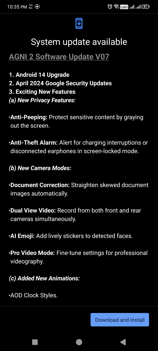 rohitkumar2084's tweet photo. @LavaMobile Got new software update 👌 lava Agni 2, 
I request you please add FM radio in next software update 
&amp;
In earlier Android version, screen recording was very cool, means pause and stop option were showing on the screen, but now there is no pause option and to Stop recording-  1/2 https://t.co/xAnVDdl5mc