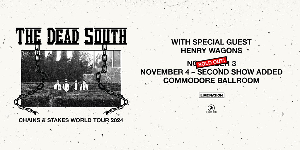 SECOND SHOW ADDED: Due to popular demand, @TheDeadSouth4 add a second show on November 4th. Grab tickets Friday at 10am local. More info: bit.ly/3ywMbmH